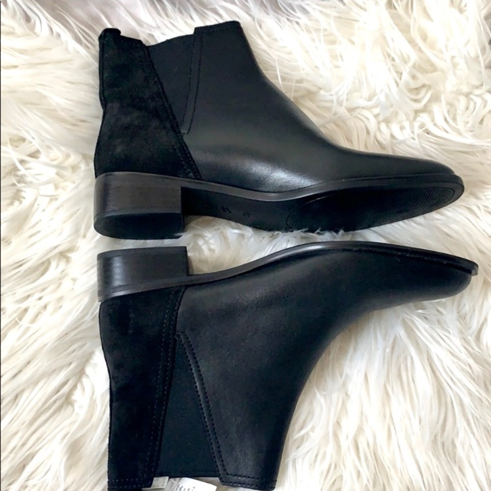 ZARA REAL LEATHER BLACK SUEDE ANKLE BOOTS